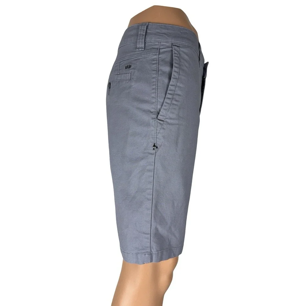Stio Mens 33 Shorts Organic Cotton Stretch Casual Blue Gray Inseam 10